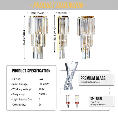 Modern Crystal Wall Sconce Light Fixture