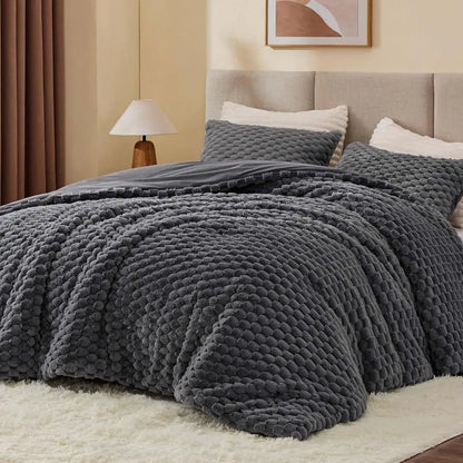 Fluffy Queen Comforter Set Soft Luxury Bedding
