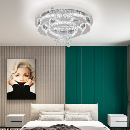Luxury K9 Crystal Flush Mount Ceiling Chandelier