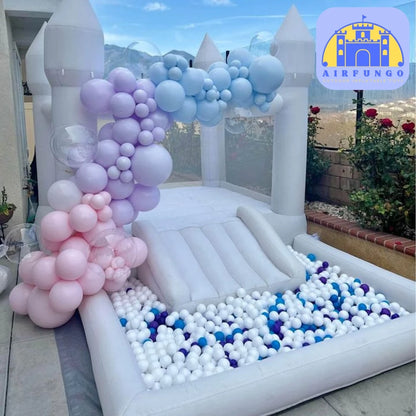 Kids Inflatable Bounce House with Slide and Ball Pit