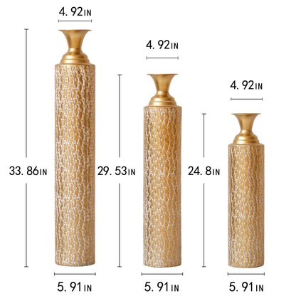 Metal Floor Vase Set of 3