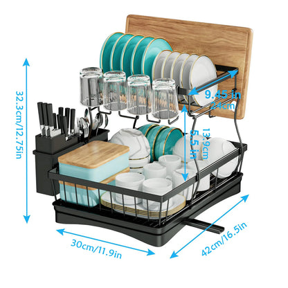 Two Tier Kitchen Countertop Dish Drying Rack