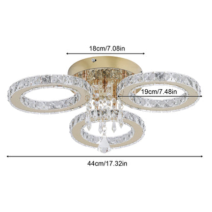 Modern Gold Crystal LED Ring Chandelier Light