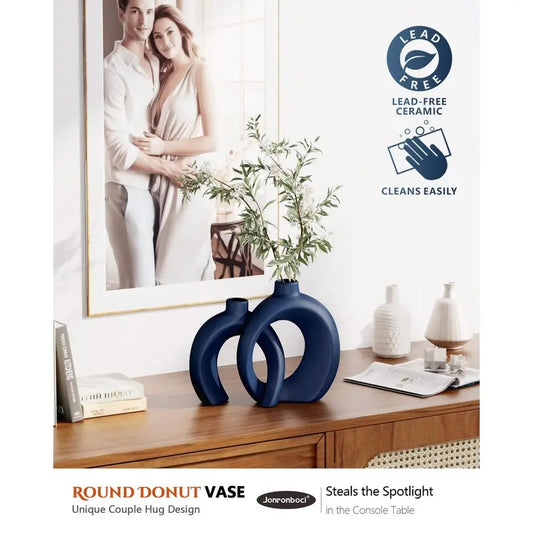 Decorative Ceramic Vase Set (2-Piece)