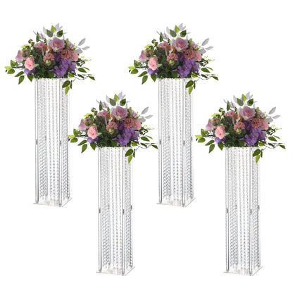 Crystals Acrylic Wedding Centerpiece Columns - 4 Piece Set