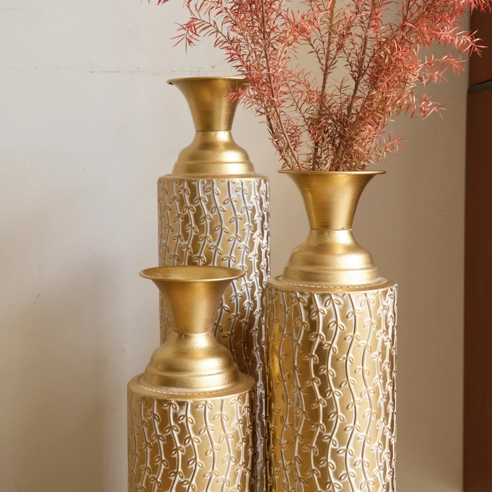 Metal Floor Vase Set of 3