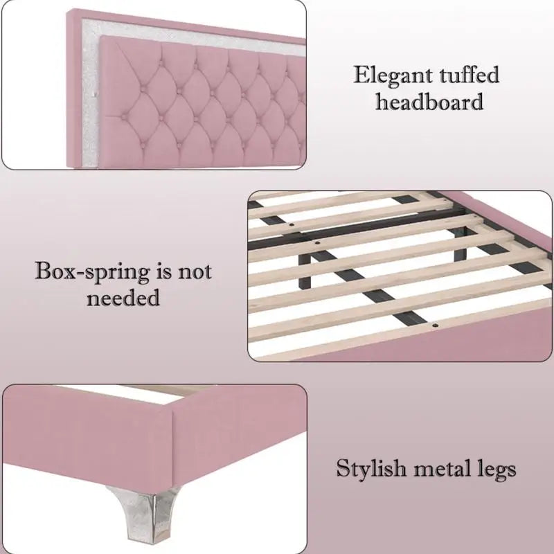 3-Piece Queen Upholstered Bedroom Set with LED Headboard