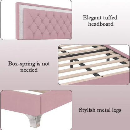 3-Piece Queen Upholstered Bedroom Set with LED Headboard