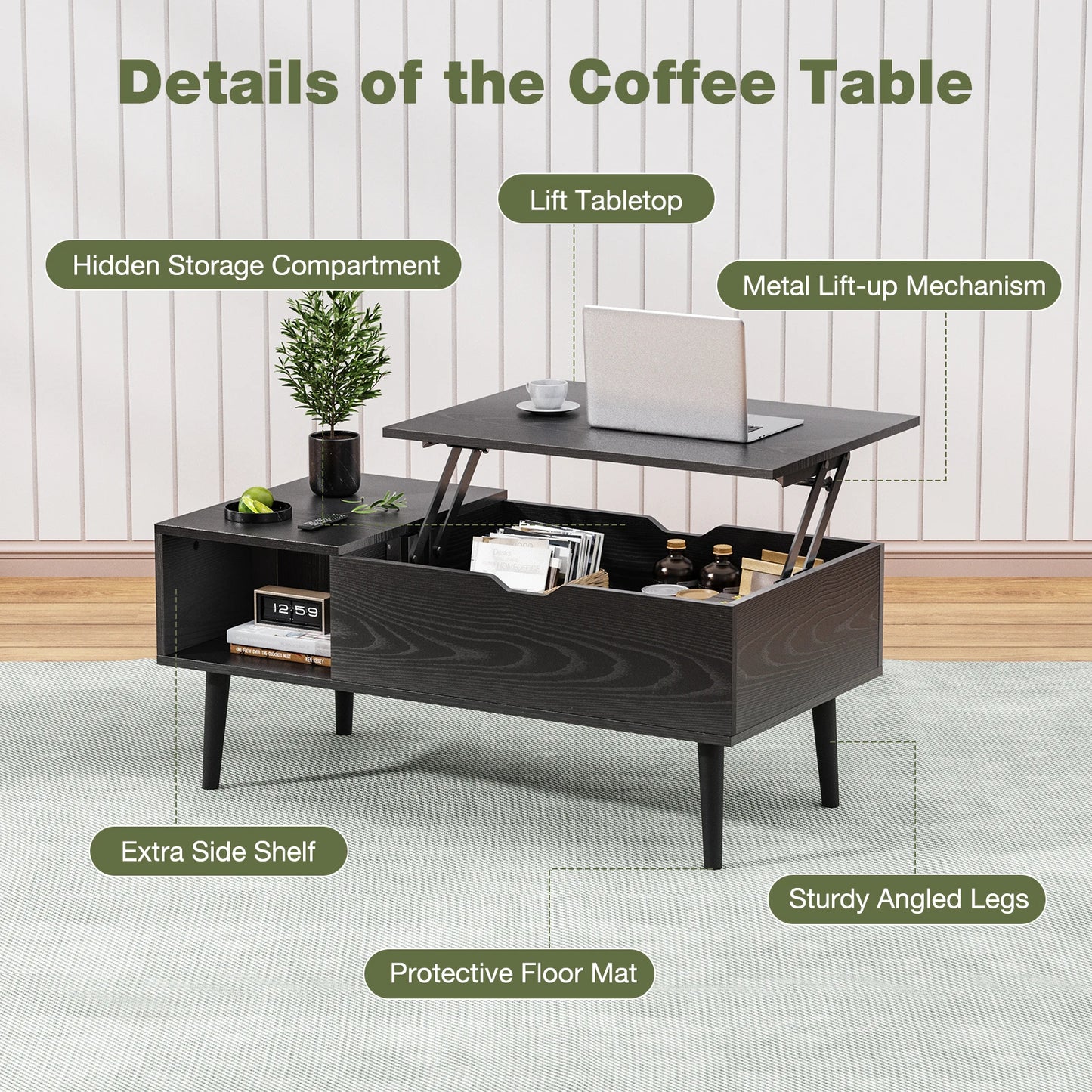 Lift Top Coffee Table Desk Adjustable