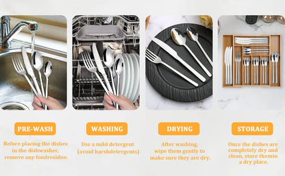 24-Piece Stainless Steel Flatware Set for Six