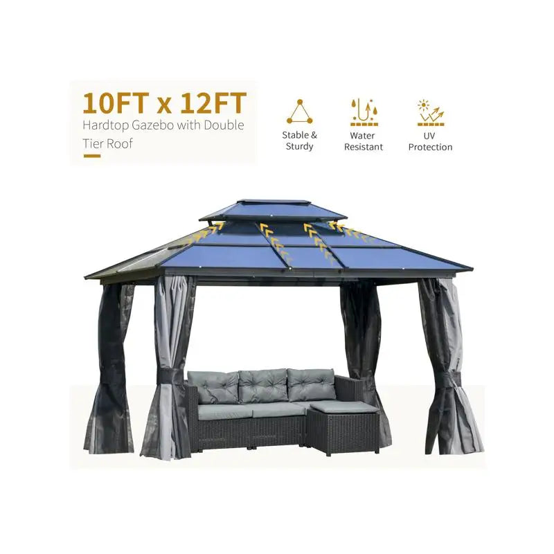 Outdoor Patio Gazebo with Pergola Design