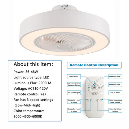 Modern LED Ceiling Fan Light with Remote