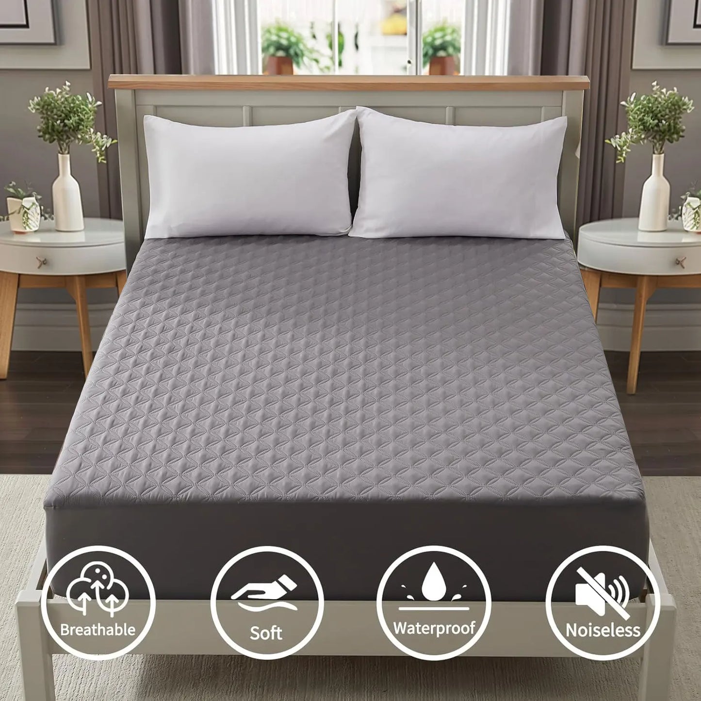 Waterproof Noiseless Deep Pocket Mattress Protector Cover