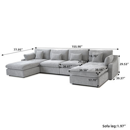 Modular Down Cloud U-Shaped Sectional Sofa