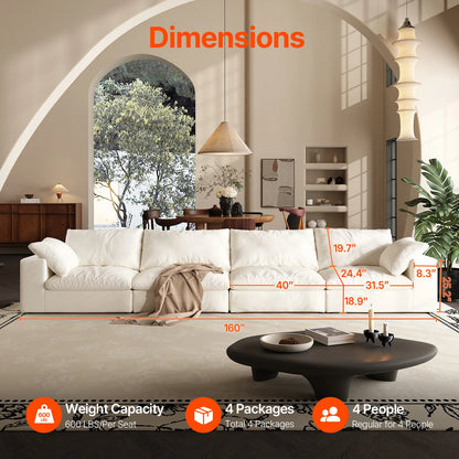 Oversized Modular Cloud Sectional Sofa with Ottoman