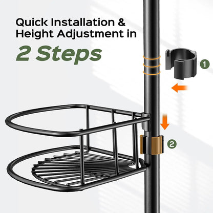 4-Tier Adjustable Shower Caddy with Tension Pole