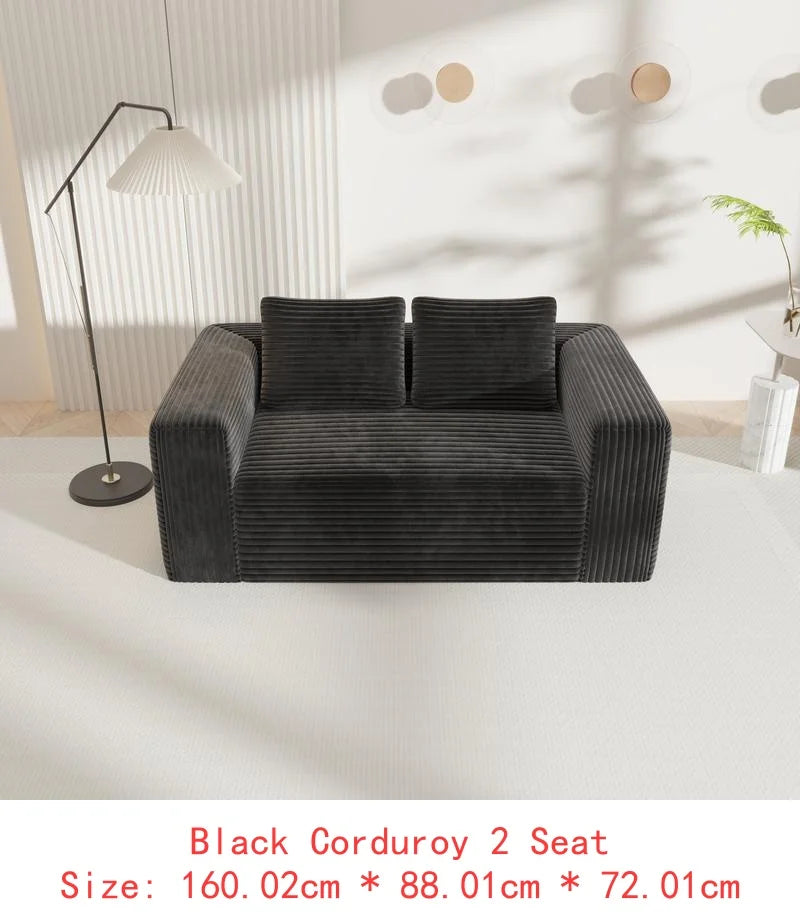 L-Shaped Cloud Deep Seat Sectional Sofa