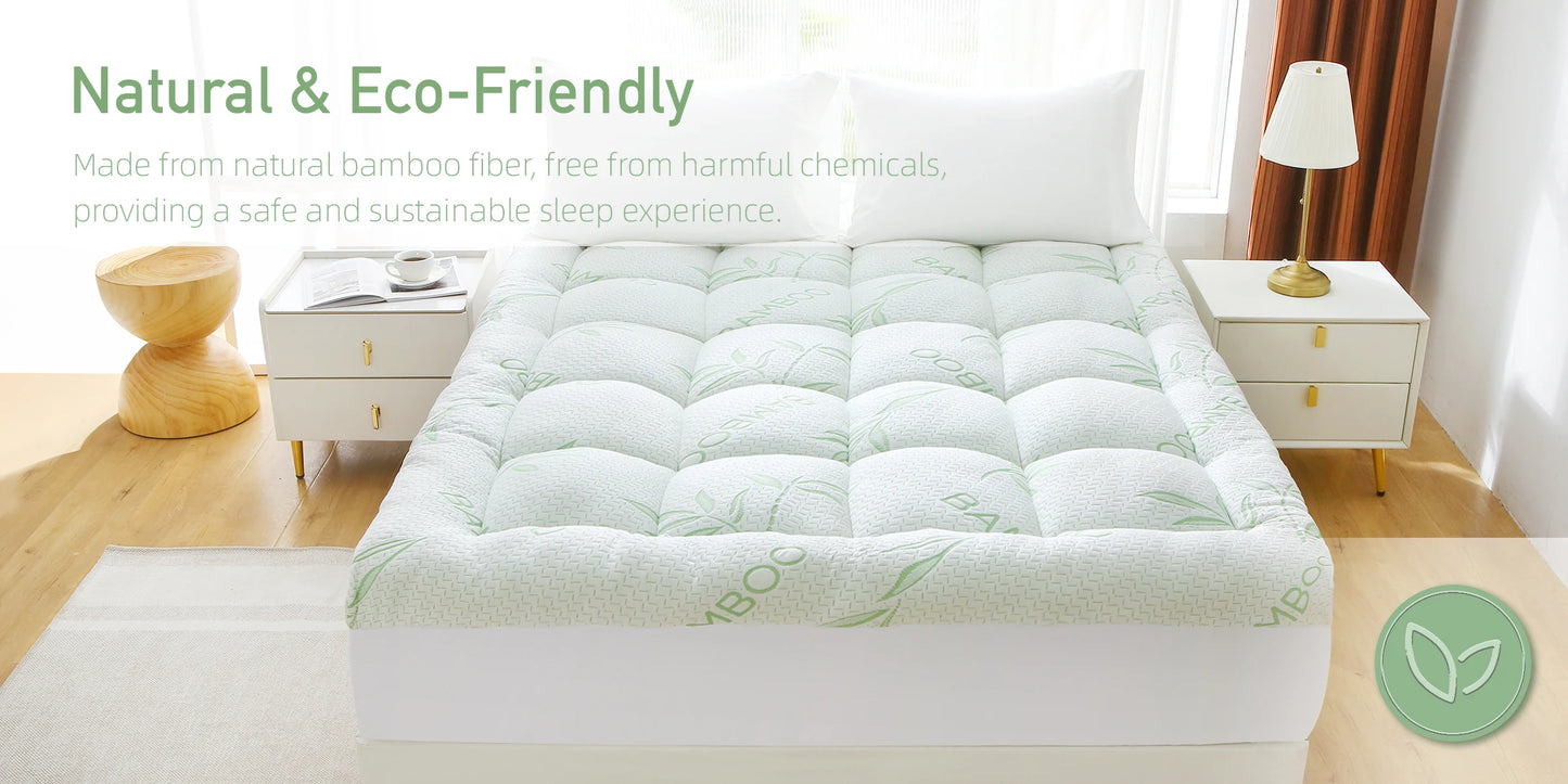 Natural Bamboo Fiber Ultra-Thin Waterproof Mattress Pad