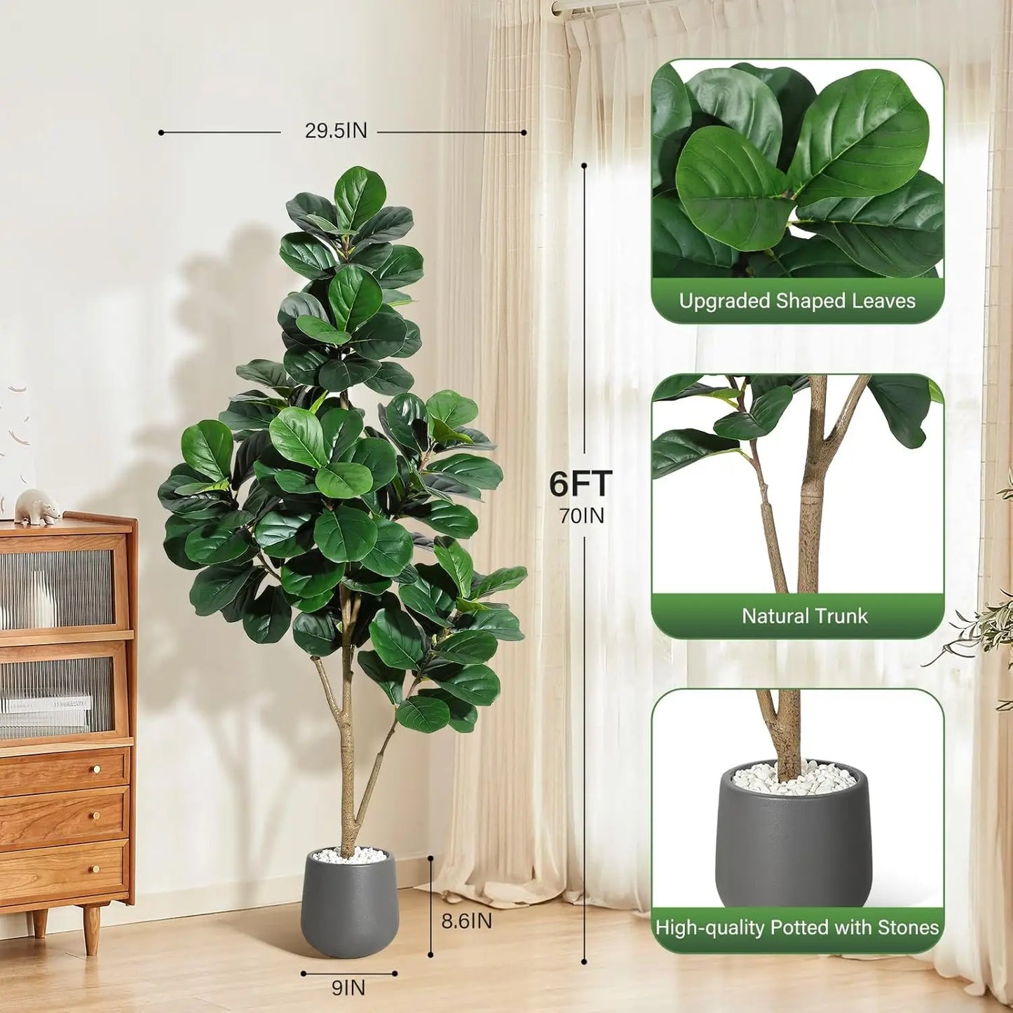 Artificial Fiddle Leaf Fig Floor Tree
