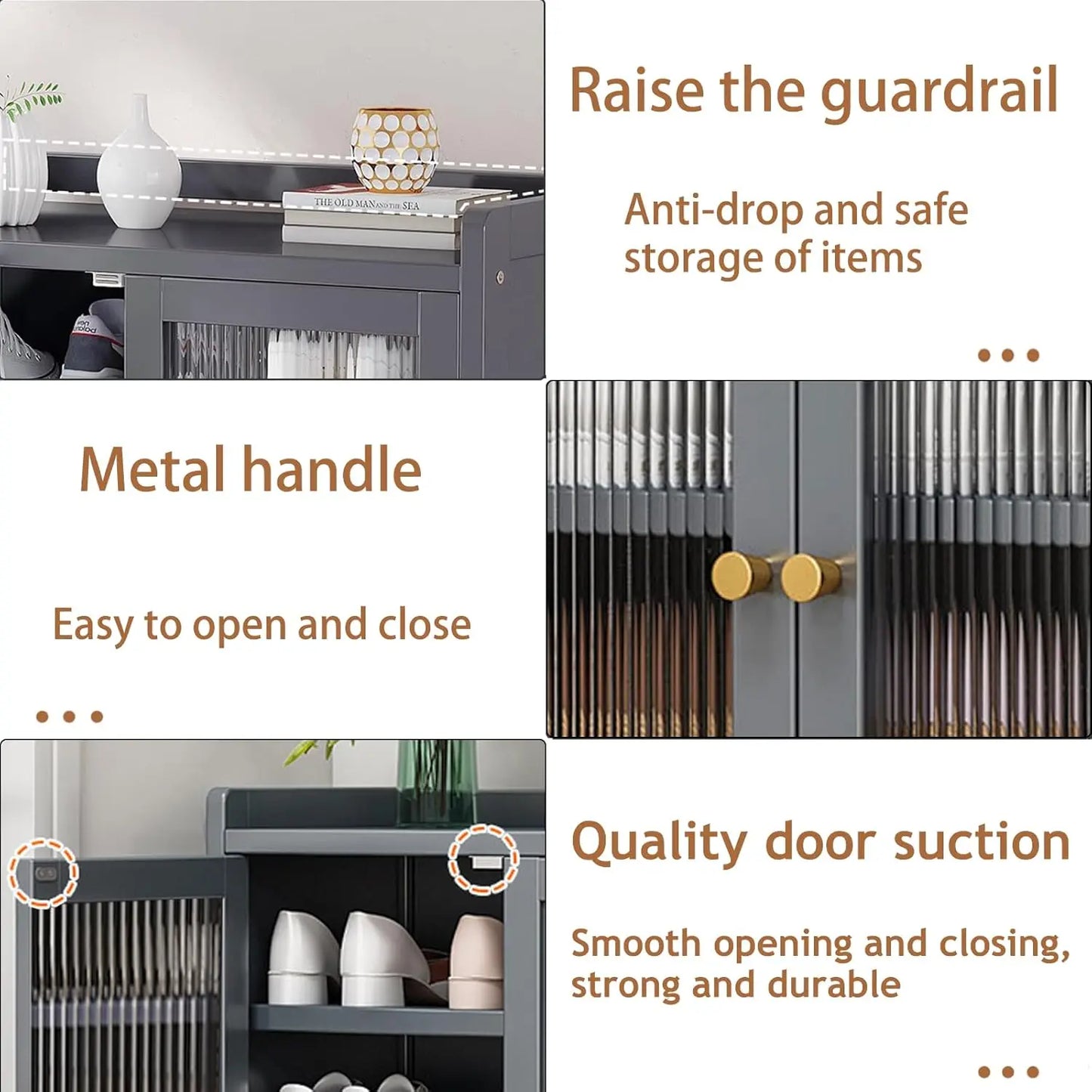 Bamboo Shoe Storage Organizer with Acrylic Door
