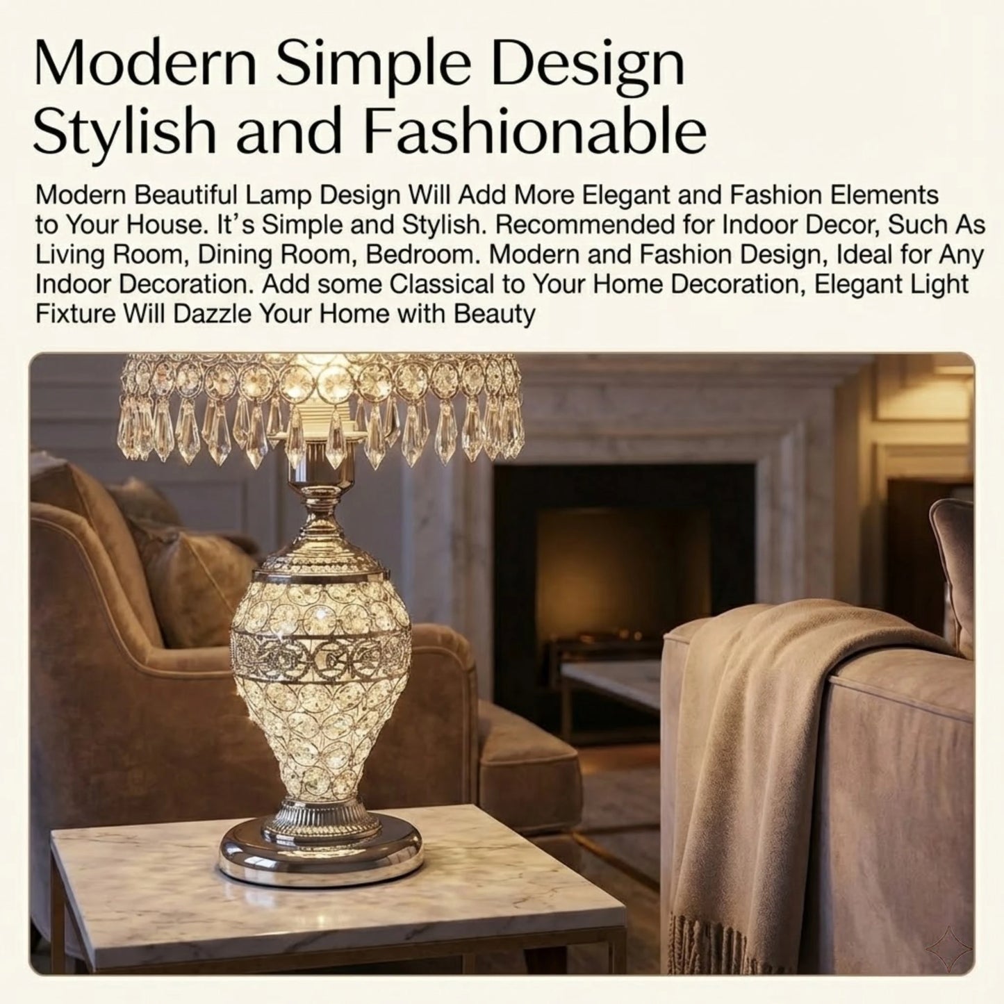 Lumiere Crystal Table Lamp Luxury Home Decor