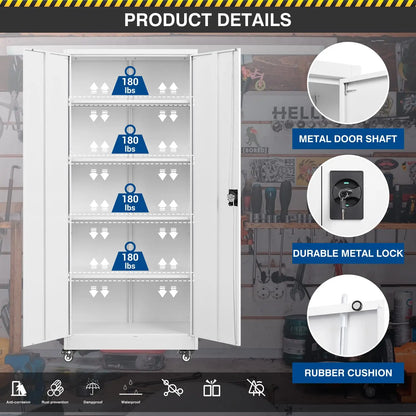Heavy Duty Rolling Garage Cabinet with Lock