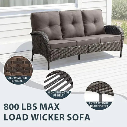 5-Piece Outdoor Patio Conversation Set with Swivel Chairs