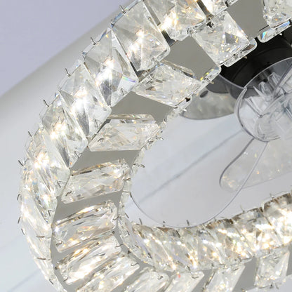 Modern Crystal Ceiling Fan Chandelier with remote