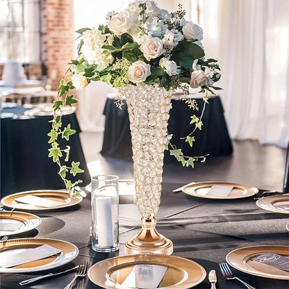 Crystal Table Vases -Set of 2 (20" Tall)