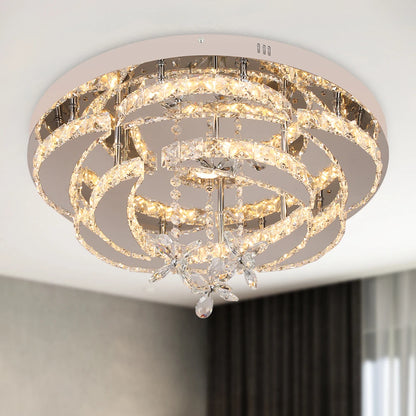 Luxury K9 Crystal Flush Mount Ceiling Chandelier