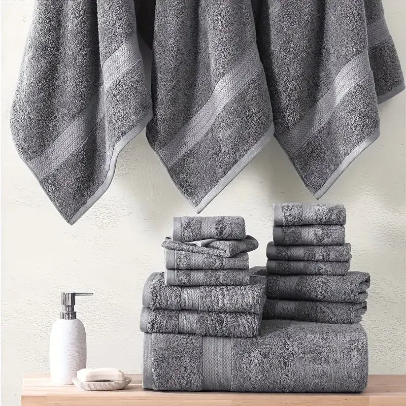 Luxury 12 Piece Cotton Bathroom Towel Set