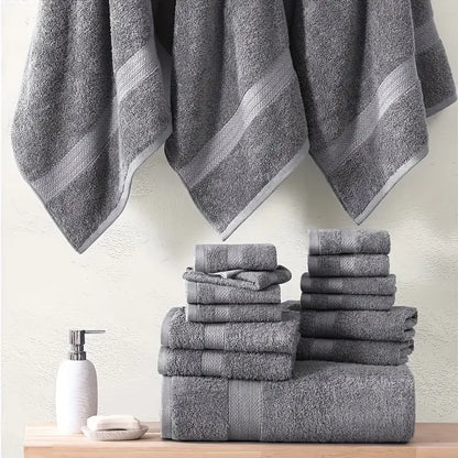 Luxury 12 Piece Cotton Bathroom Towel Set
