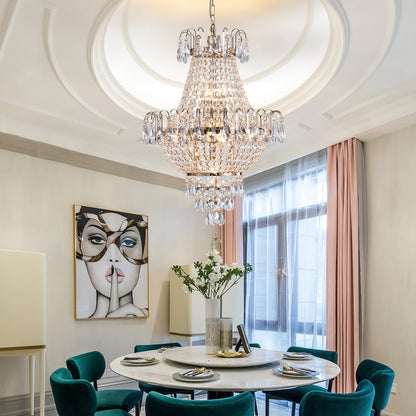Luxury Gold Crystal Staircase Chandelier Ceiling Light