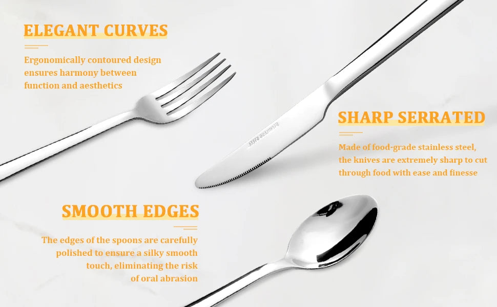 24-Piece Stainless Steel Flatware Set for Six