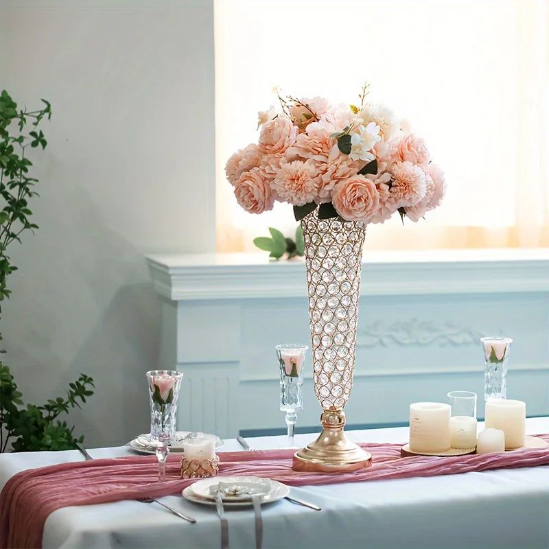 Crystal Table Vases -Set of 2 (20" Tall)