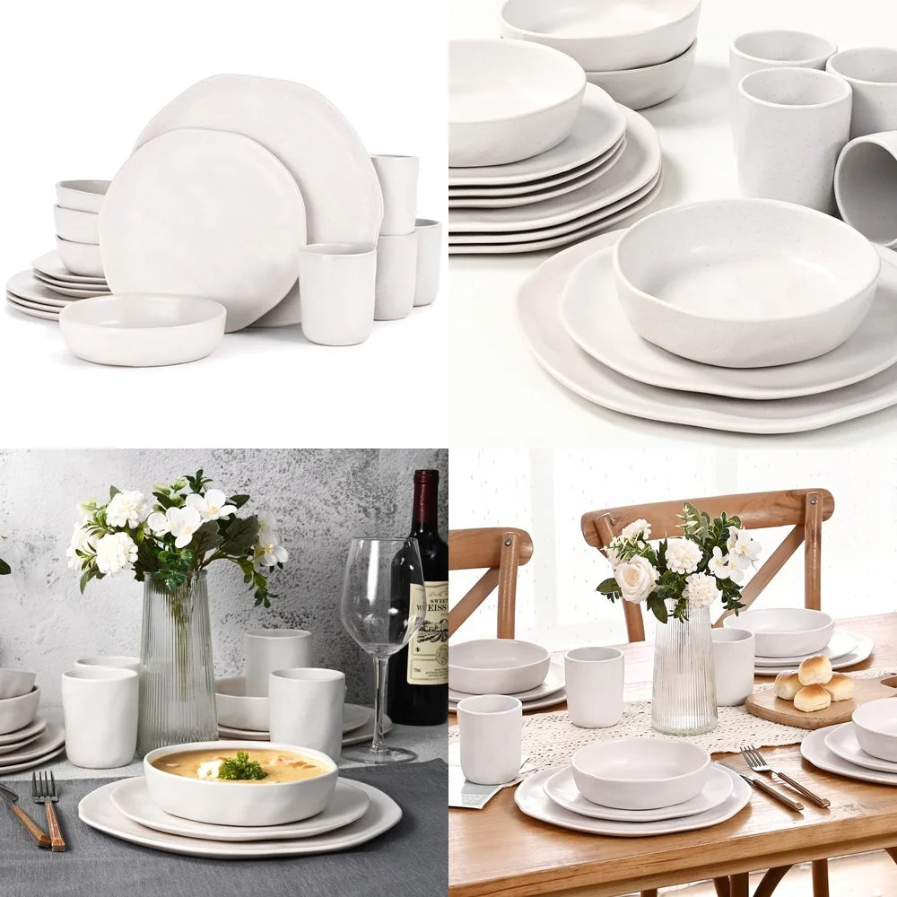 16-Piece Ceramic Dinnerware Set for Four Place Settings
