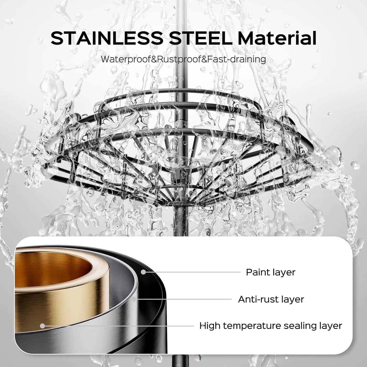 4-Tier Adjustable Shower Caddy with Tension Pole