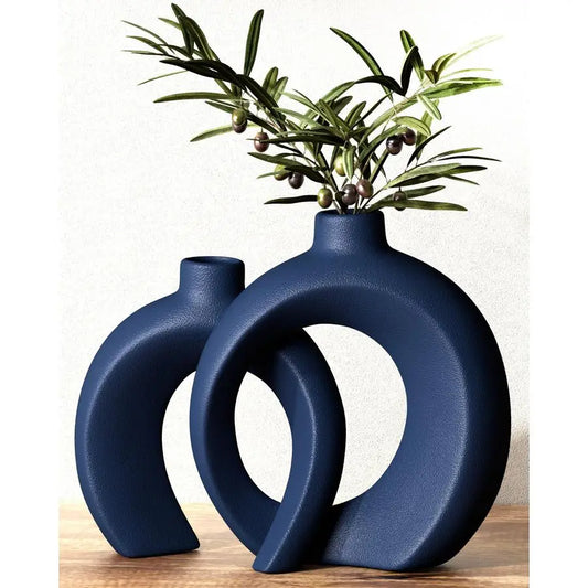 Decorative Ceramic Vase Set (2-Piece)