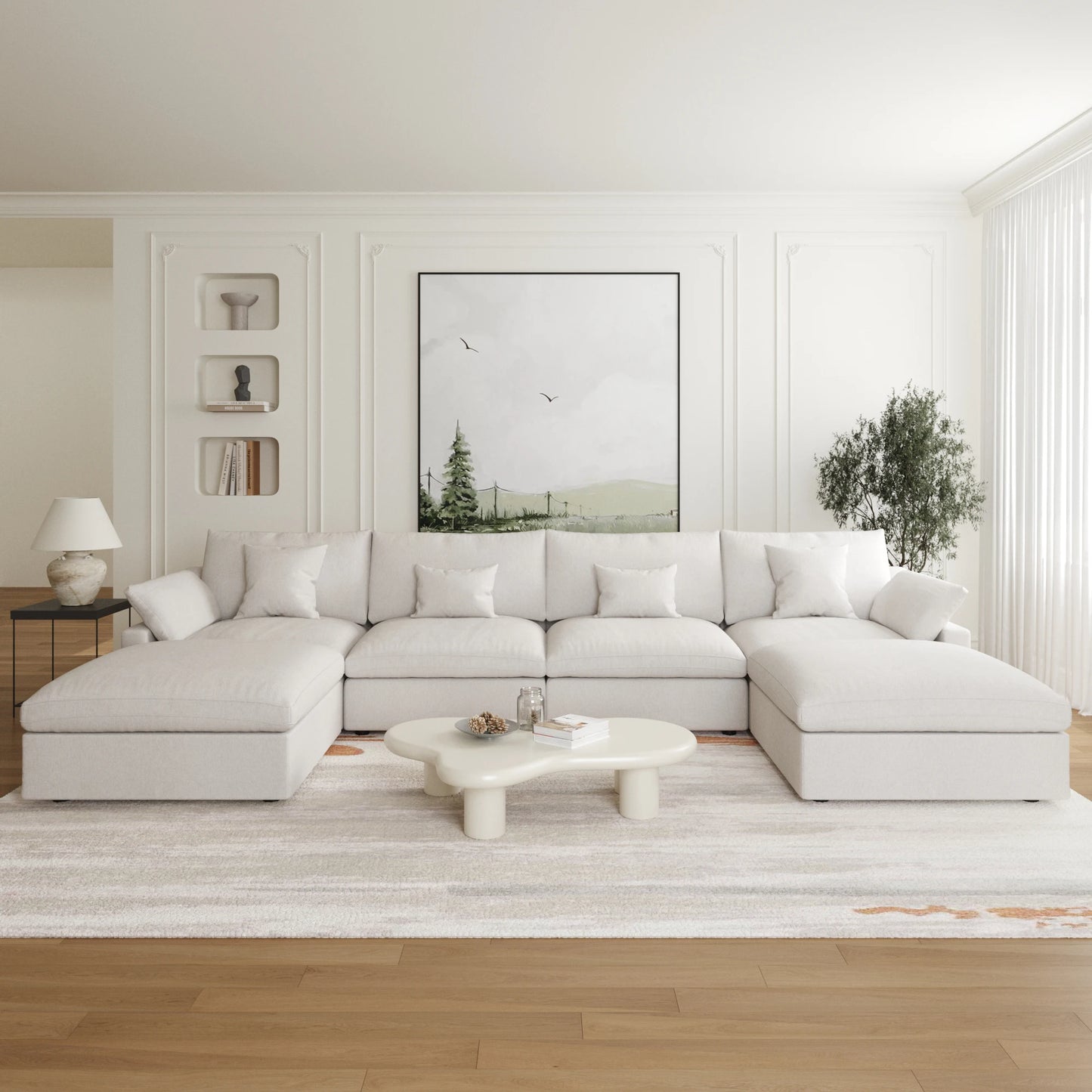 Modular Down Cloud U-Shaped Sectional Sofa