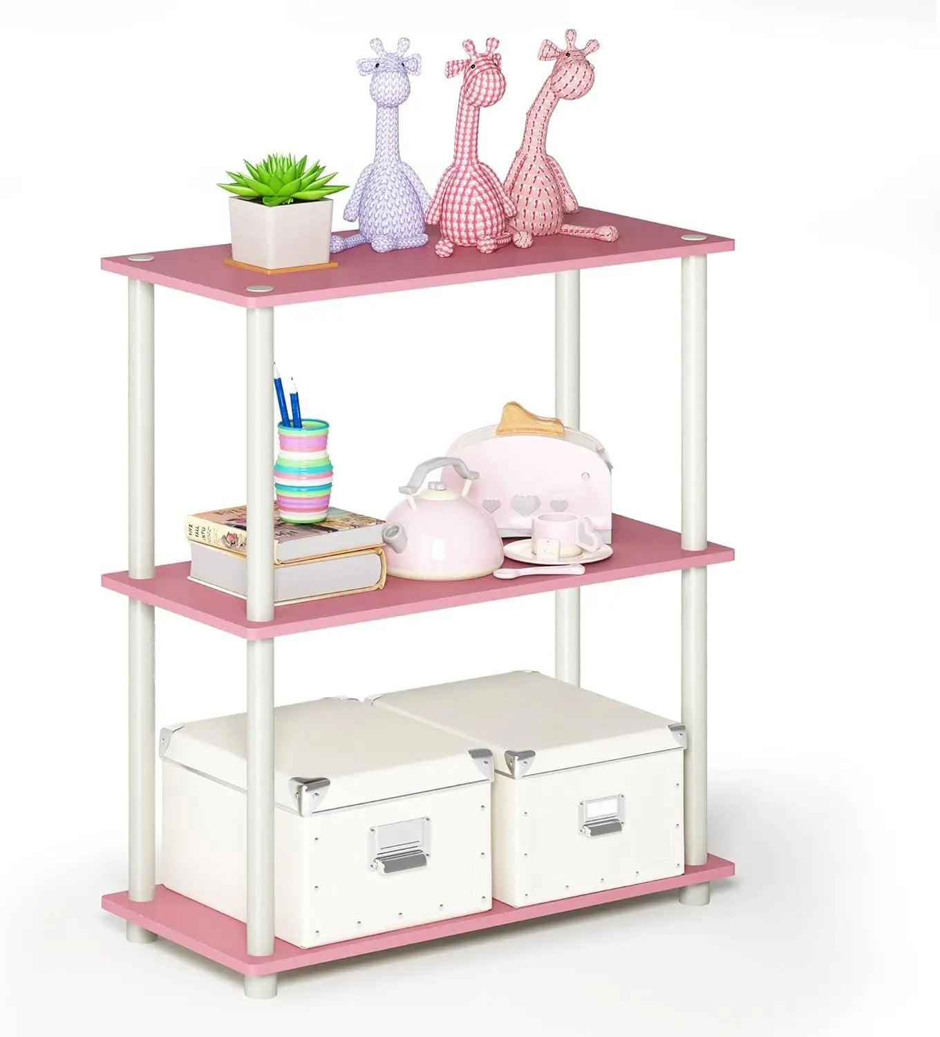 Tool-Free 3-Tier Corner Storage Shelf