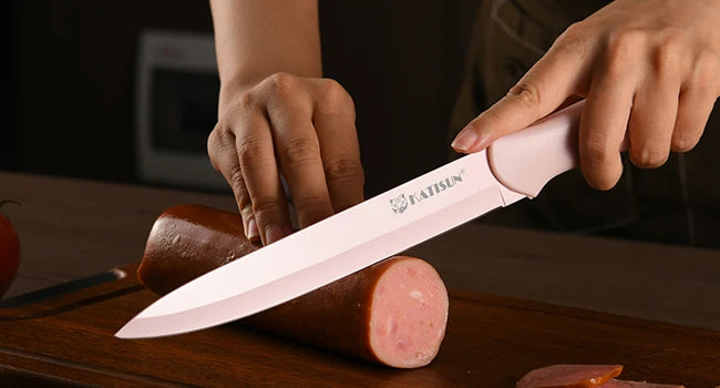Aurora Pink Titanium Kitchen Knife Block Set