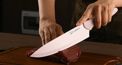 Aurora Pink Titanium Kitchen Knife Block Set