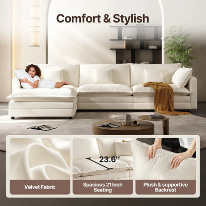 Modular Cloud L-Shaped Sectional with Ottoman