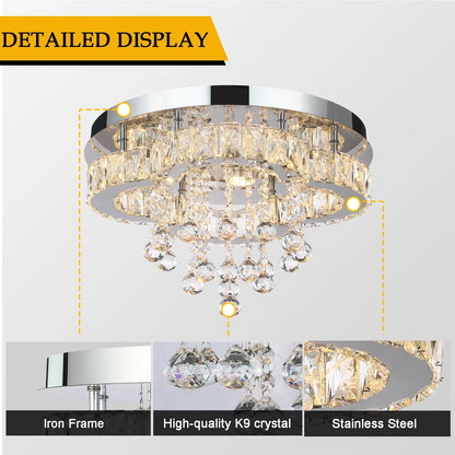Luxury Crystal Flush Mount Ceiling Chandelier Light