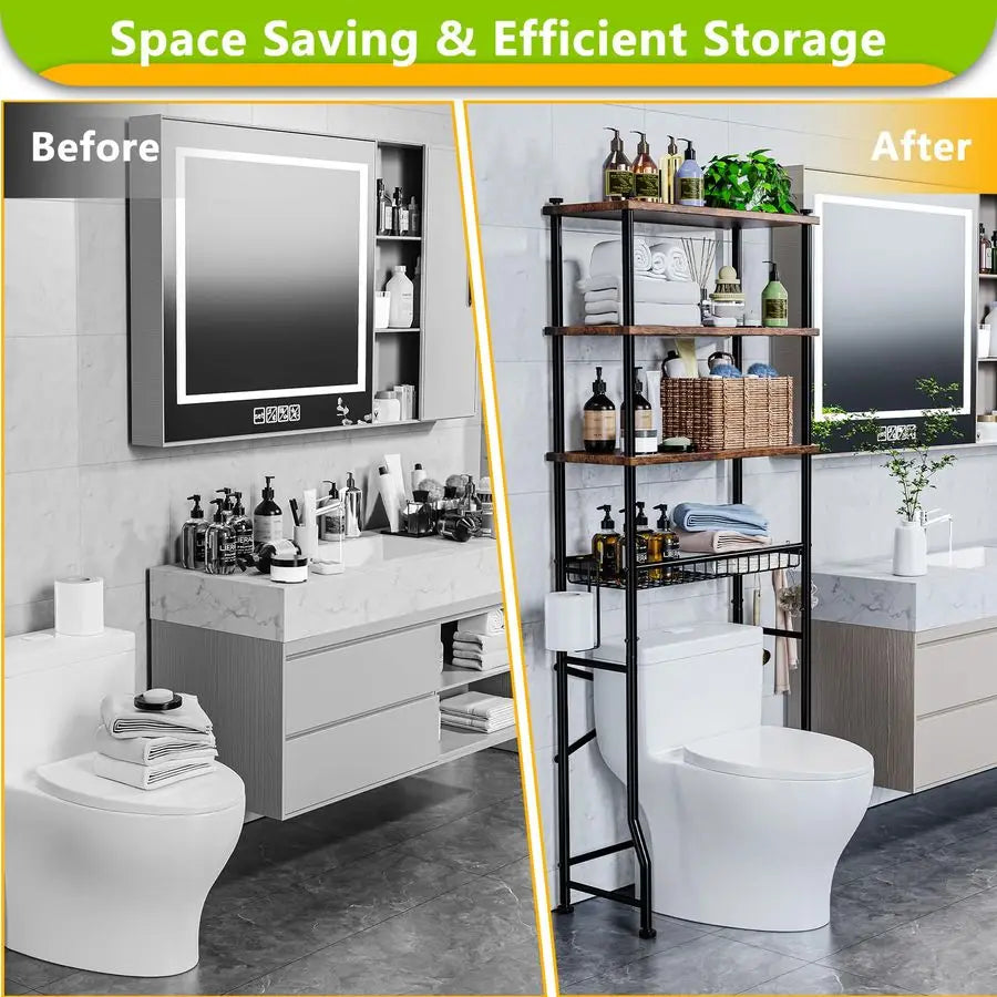 4-Tier Over Toilet Storage Shelf Organizer