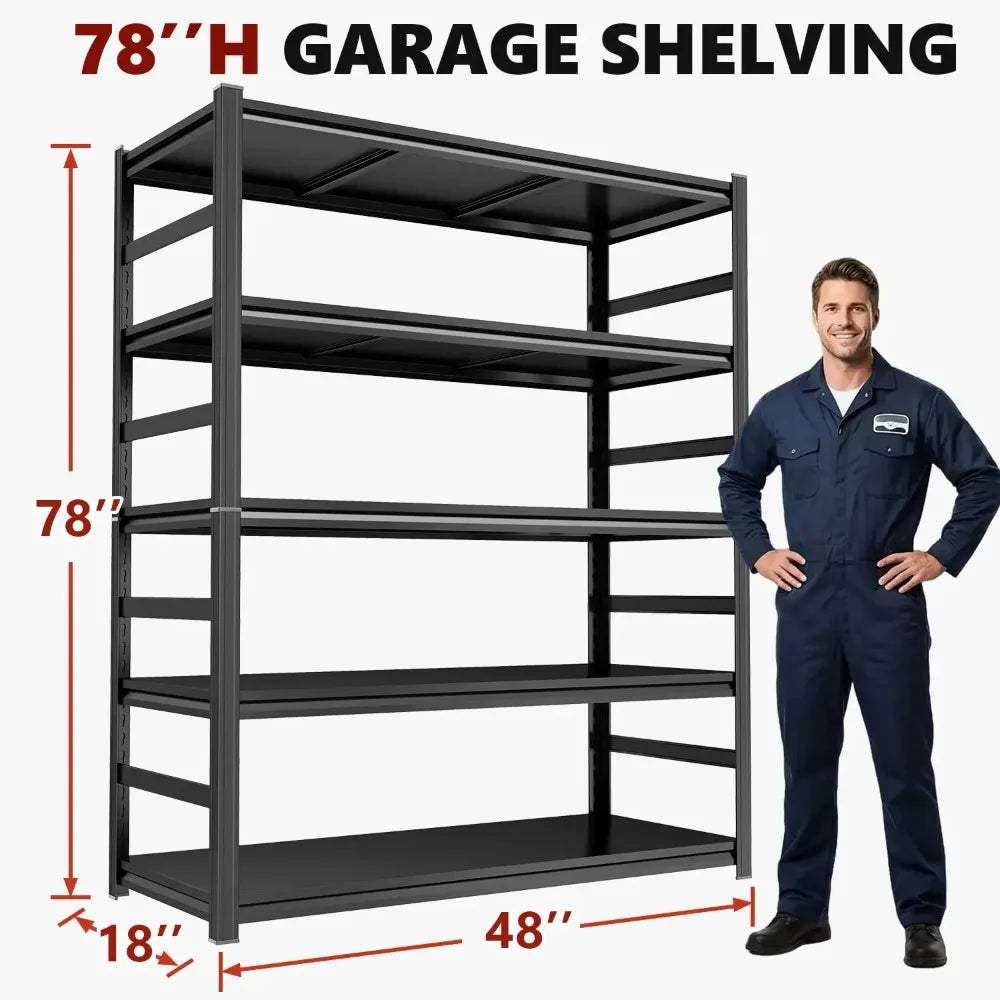 Heavy Duty 5-Tier Garage Storage Shelving Rack