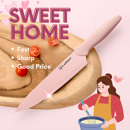 Aurora Pink Titanium Kitchen Knife Block Set