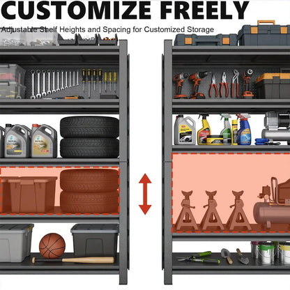 Heavy Duty 5-Tier Garage Storage Shelving Rack