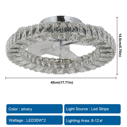 Modern Crystal Ceiling Fan Chandelier with remote
