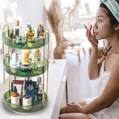 3-Tier Rotating Makeup Organizer Storage Rack